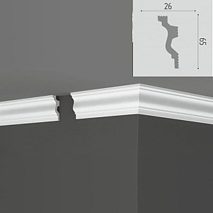 Плинтус потолочный Де-Багет П 21 65/26 65*26*2000 мм