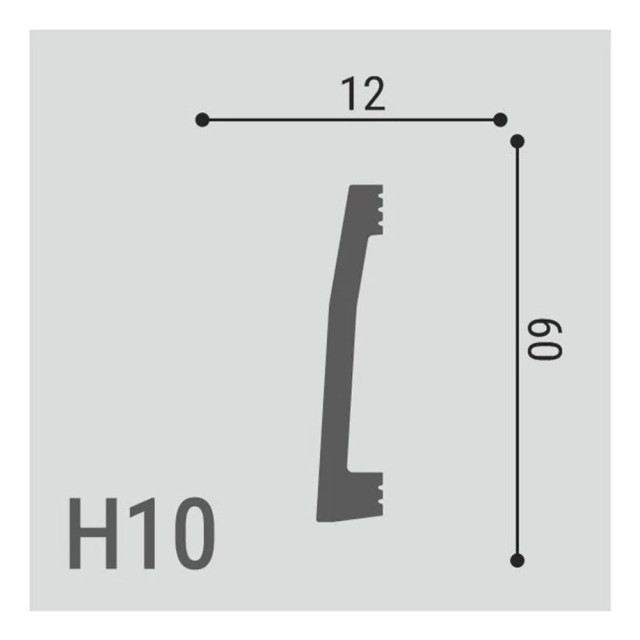 Плинтус напольный Де-багет XPS polymer H 10 60*12 мм Плинтус напольный Де-багет XPS polymer H 10 60*12 мм
