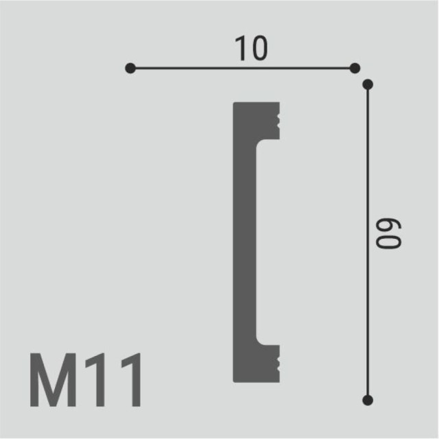 Молдинг Де-багет XPS Polymer M 11 60*10 мм Молдинг Де-багет XPS Polymer M 11 60*10 мм