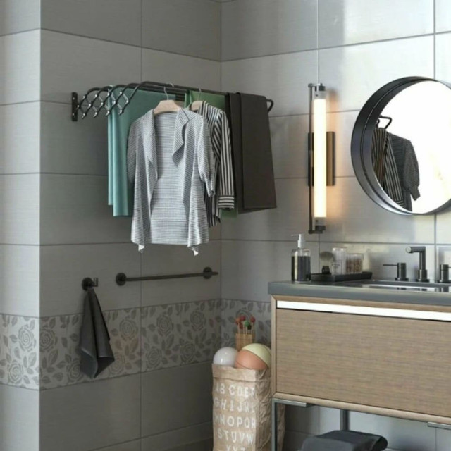 Сушилка для белья Nika СН60С настенная складная серая 600*450*185