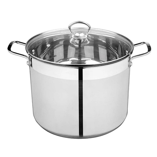 Кастрюля Mallony Culinaria 105803 из нержавеющей стали с крышкой из жаропрочного стекла 12.9 л