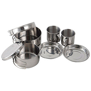 Набор посуды походный Ecos Camp-S11 из нержавеющей стали 8 предметов