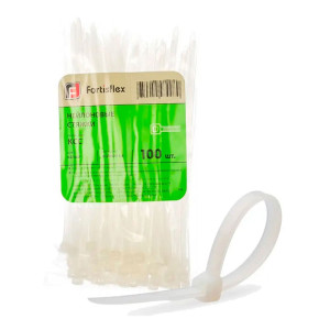 Стяжка Fortisflex 50013 нейлоновая КСС 8*500 мм белая 100 шт