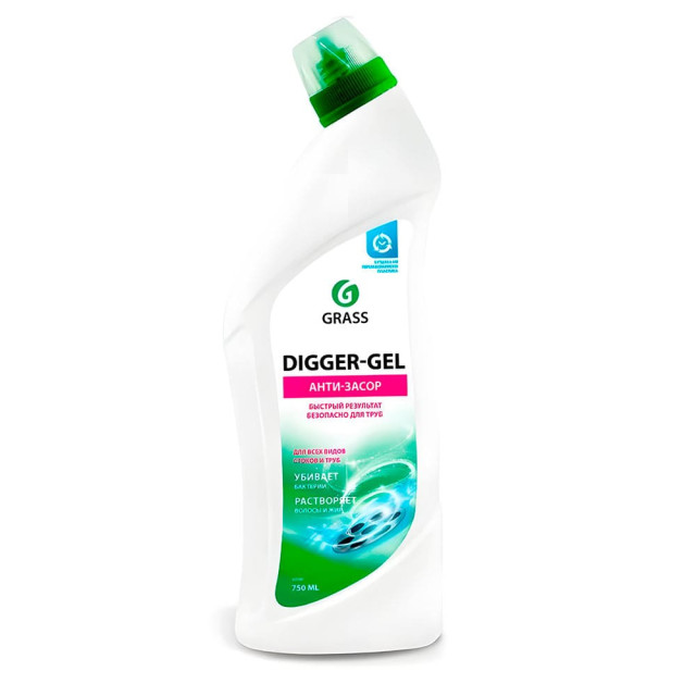 Средство для удаления засоров в трубах Grass DIGGER-Gel 750 мл