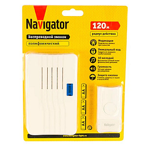 Звонок беспроводной Navigator 61 274 NDB-D-DC04-1V1-WH