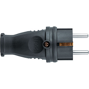 Вилка Navigator 61 368 NCA-PLR02-16A-E-IP44-BL прямая с заземлением черная