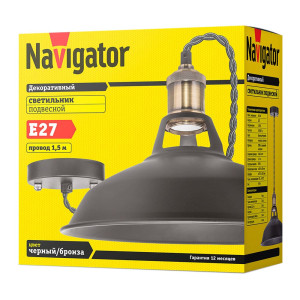 Светильник Navigator 61 535 NIL-WF01-008-E27 черный/бронза