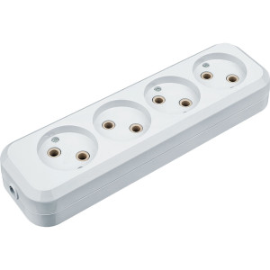 Колодка Navigator 61 587 NCA-BL01-04-Х-WH 4 гнезда без заземления