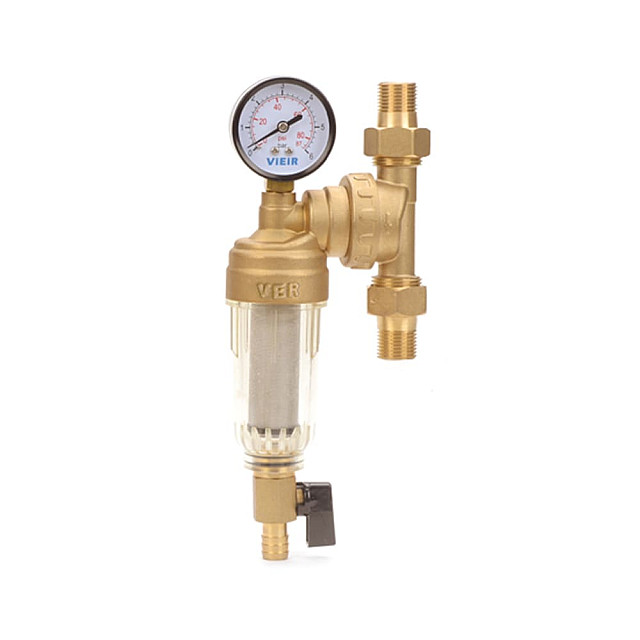 Фильтр Vieir JC148 свободного вращения с манометром 1/2