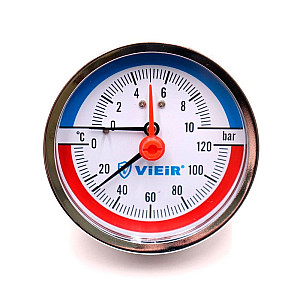 Термоманометр Vieir YF10 горизонтальный 1/2