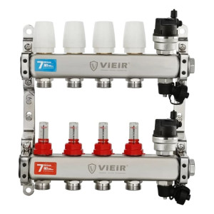 Группа коллекторов Vieir VR123-04A с расходомерами с воздухоотводчиками 1