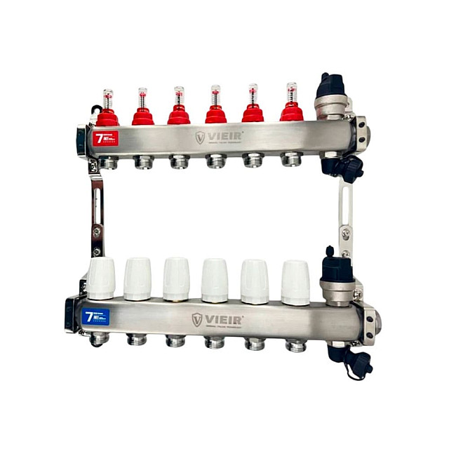 Группа коллекторов Vieir VR123-06A с расходомерами с воздухоотводчиками 1