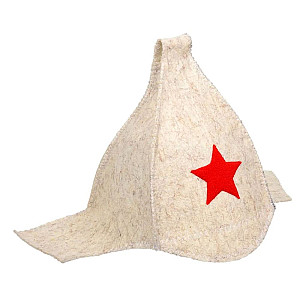 Шапка для бани Hot Pot Буденовка 42014 белая из войлока