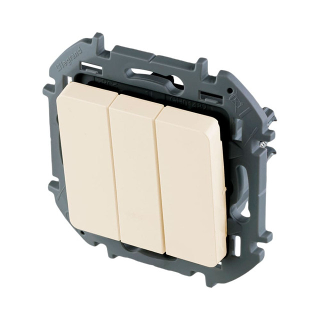 Выключатель Legrand Inspiria 673541 3 клавиши слоновая кость