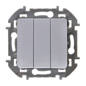 Выключатель Legrand Inspiria 673542 3 клавиши алюминий