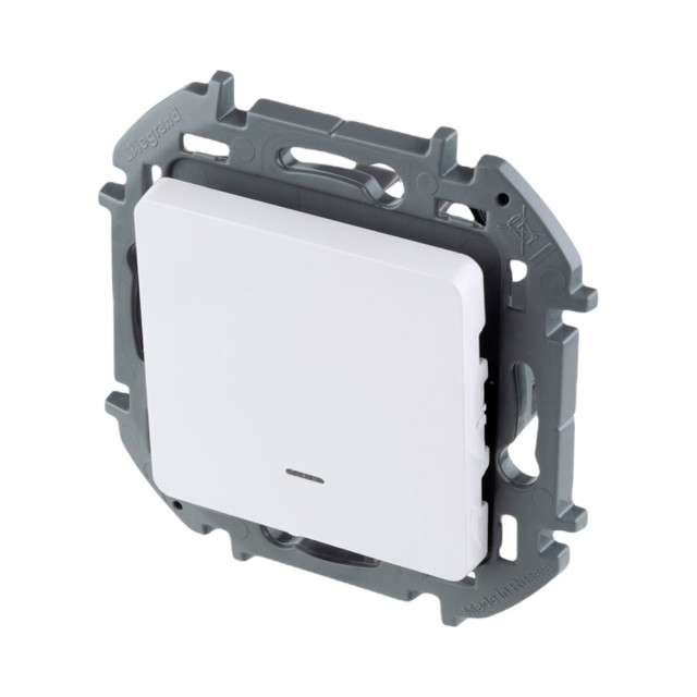 Переключатель Legrand Inspiria 673660 на 2 направления с подсветкой белый