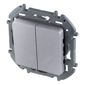 Выключатель Legrand Inspiria 673622 2 клавиши алюминий