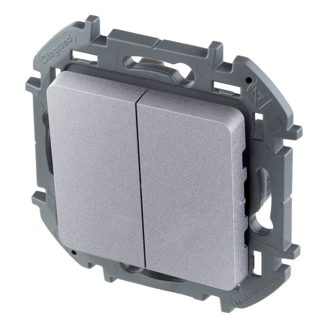 Выключатель Legrand Inspiria 673622 2 клавиши алюминий