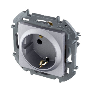 Розетка Legrand Inspiria 673722 2P+E алюминий