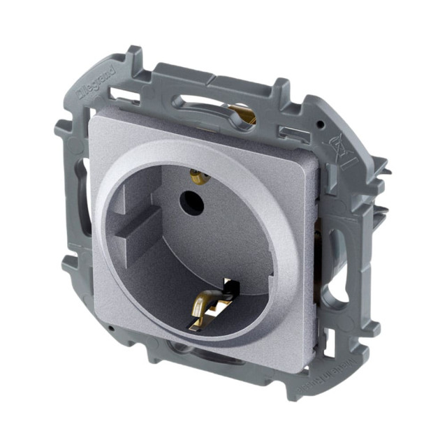 Розетка Legrand Inspiria 673722 2P+E алюминий