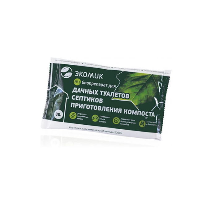 Биопрепарат Экомик сухой для приготовления компоста дачных туалетов септиков 80 г