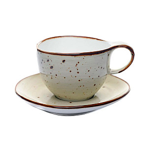 Чашка с блюдцем Elrington Хорека Графит 206-55030 код 546424 фарфоровые 12.3*9.4*7 см 250мл