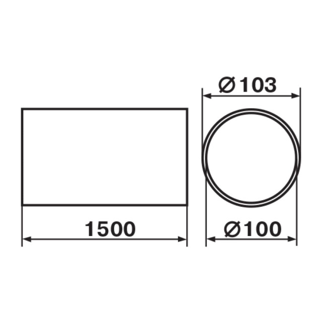 Воздуховод Zernberg 1015 жесткий круглый 100 мм 1.5 м