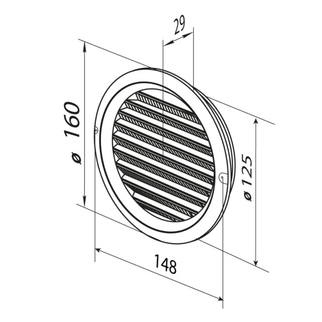 Решетка вентиляционная Zernberg Round 125