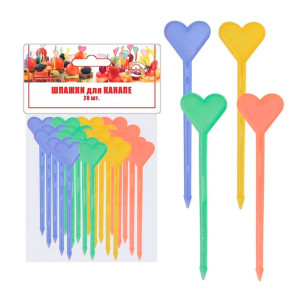 Шпажки для канапе МультиДом Сердечки МГ76-67 8.7 см 20 шт