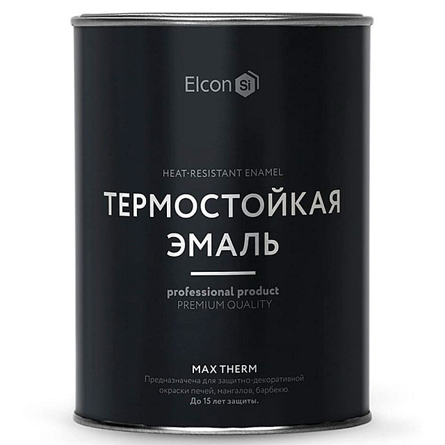 Эмаль термостойкая Elcon Max Therm 700°С графит 0.8 кг