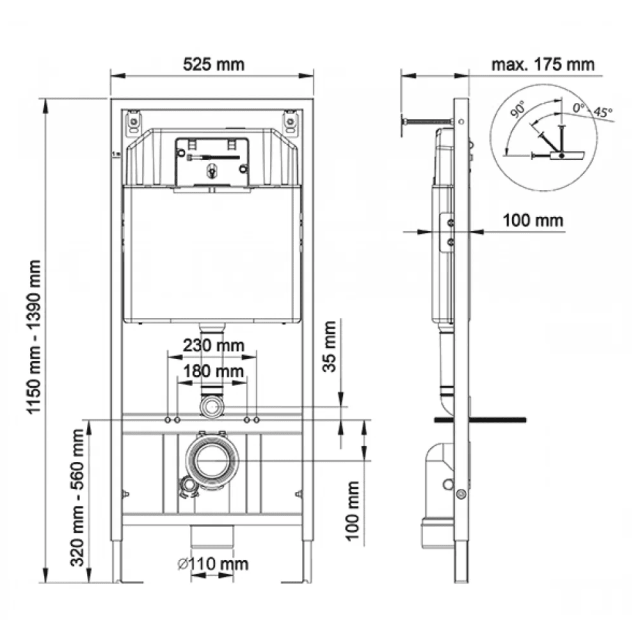 Инсталляция Berges Novum 525 без кнопки