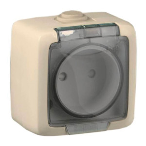 Розетка Hegel Alfa РА16-201-01 1 гнездо без заземления с крышкой слоновая кость