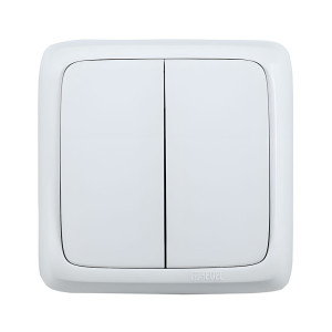 Выключатель Hegel Alfa ВА10-153 2 клавиши белый