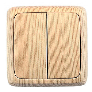 Выключатель Hegel Alfa ВА10-153-02 2 клавиши сосна