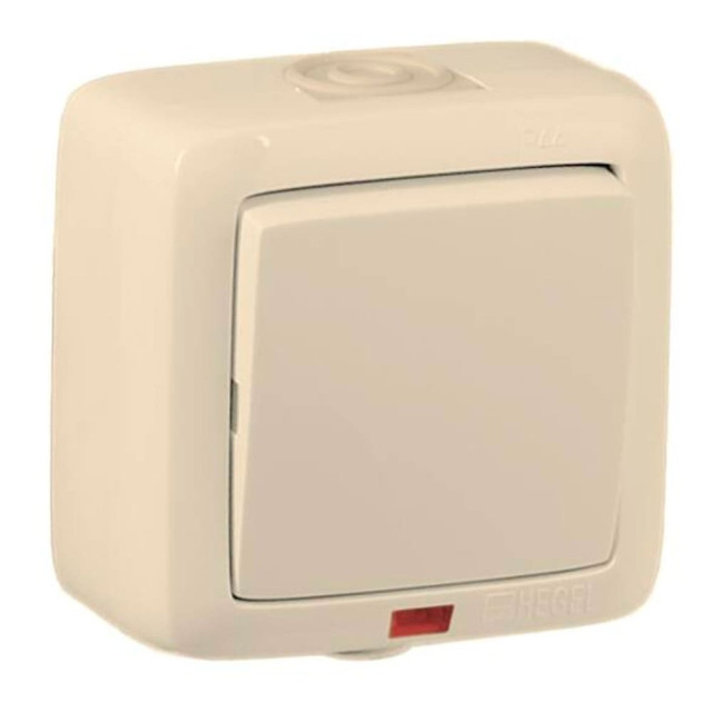 Выключатель Hegel Alfa ВА10-212-01 с подсветкой 1 клавиша слоновая кость