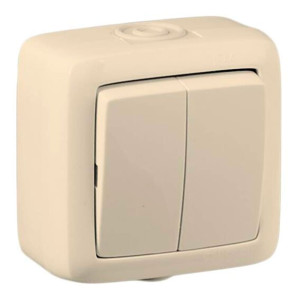 Выключатель Hegel Alfa ВА10-251-01 2 клавиши слоновая кость