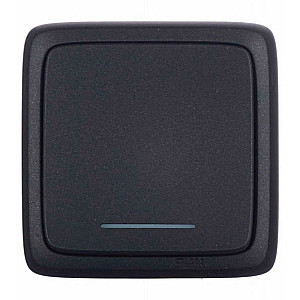 Выключатель Hegel Alfa ВА10-114-08 1 клавиша с подсветкой черный