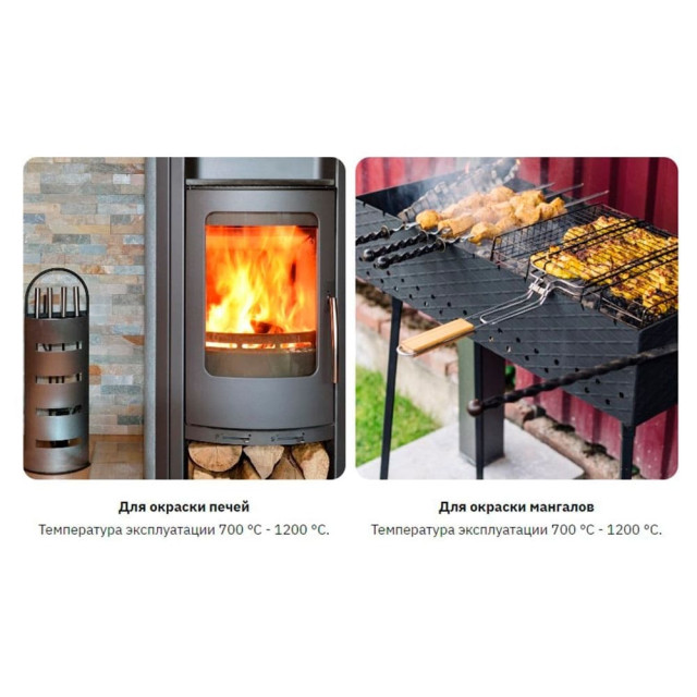 Эмаль термостойкая Elcon Max Therm 1200°С черная 0.8 кг