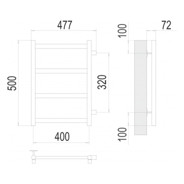Полотенцесушитель Terminus Аврора П4 400*500 мм бп320