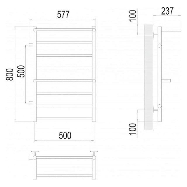 Полотенцесушитель Terminus Аврора П8 500*800 мм бп500