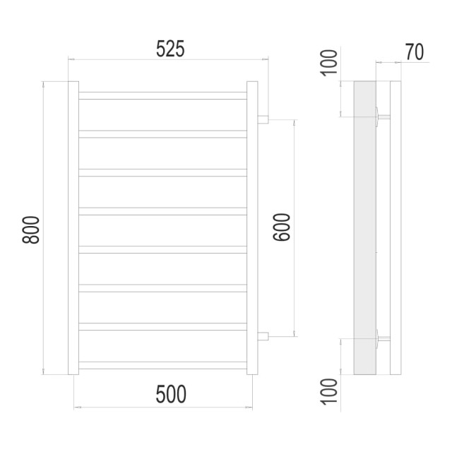 Полотенцесушитель Terminus Вега П8 800*500 мм бп600