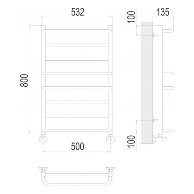 Полотенцесушитель Terminus Евромикс П8 500*800 мм