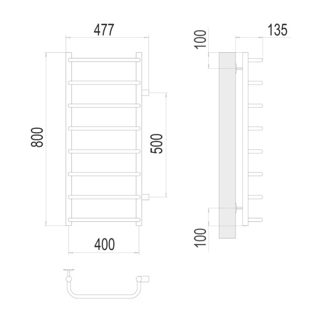 Полотенцесушитель Terminus Стандарт П8 800*400 мм бп500