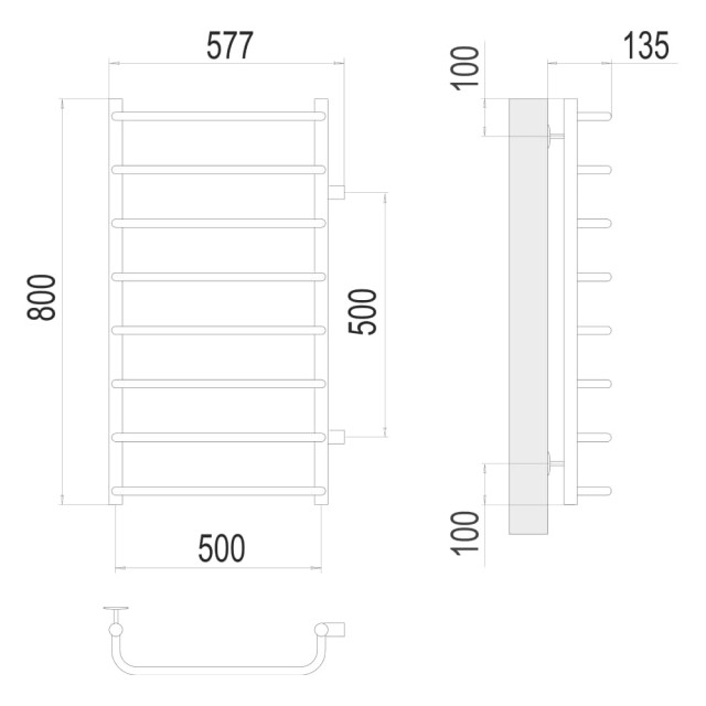 Полотенцесушитель Terminus Стандарт П8 800*500 мм бп500