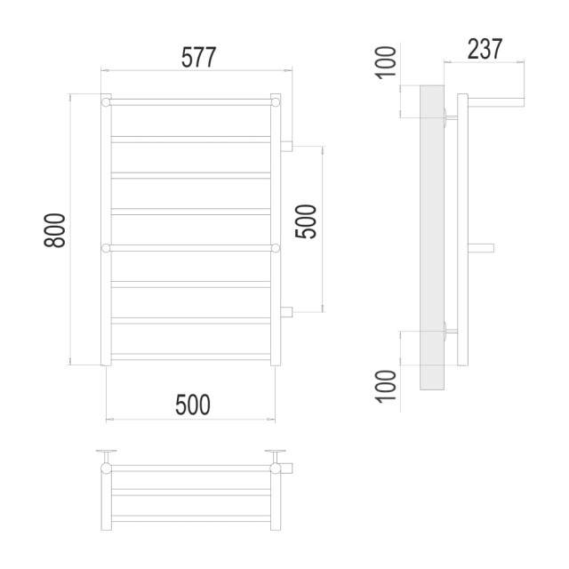 Полотенцесушитель Terminus Анкона П8 800*500 мм бп500