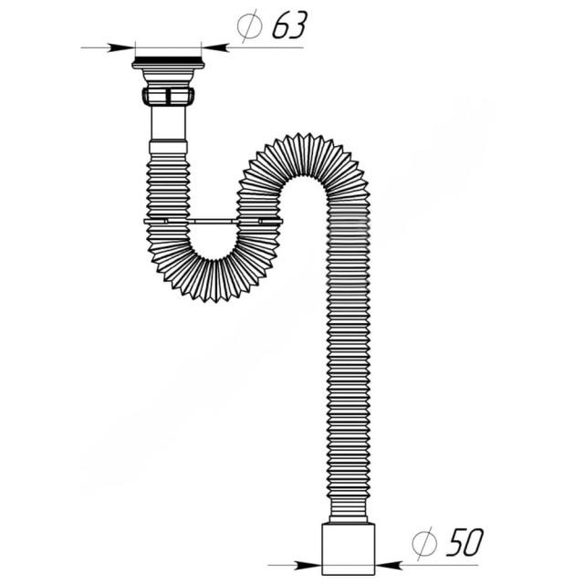 Гофросифон Aquant F212-60-MR 1 1/4