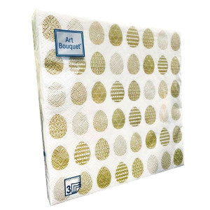 Салфетки декоративные Art Bouguet Пасхальные яйца Золото 25030 33*33 см 3 слоя 20 шт