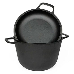 Кастрюля Гардарика 1306-4 чугунная с крышкой-сковородой чугунной 24 см 6 л