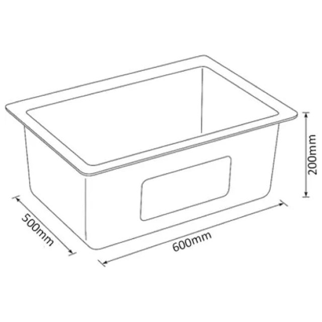 Мойка кухонная Diadonna S6050B-2 чёрная 600*500*200 мм
