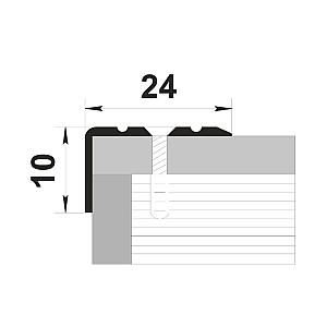 Порог-угол Sanrelia Д1 РЕ бронза 24*10 мм 1.35 м